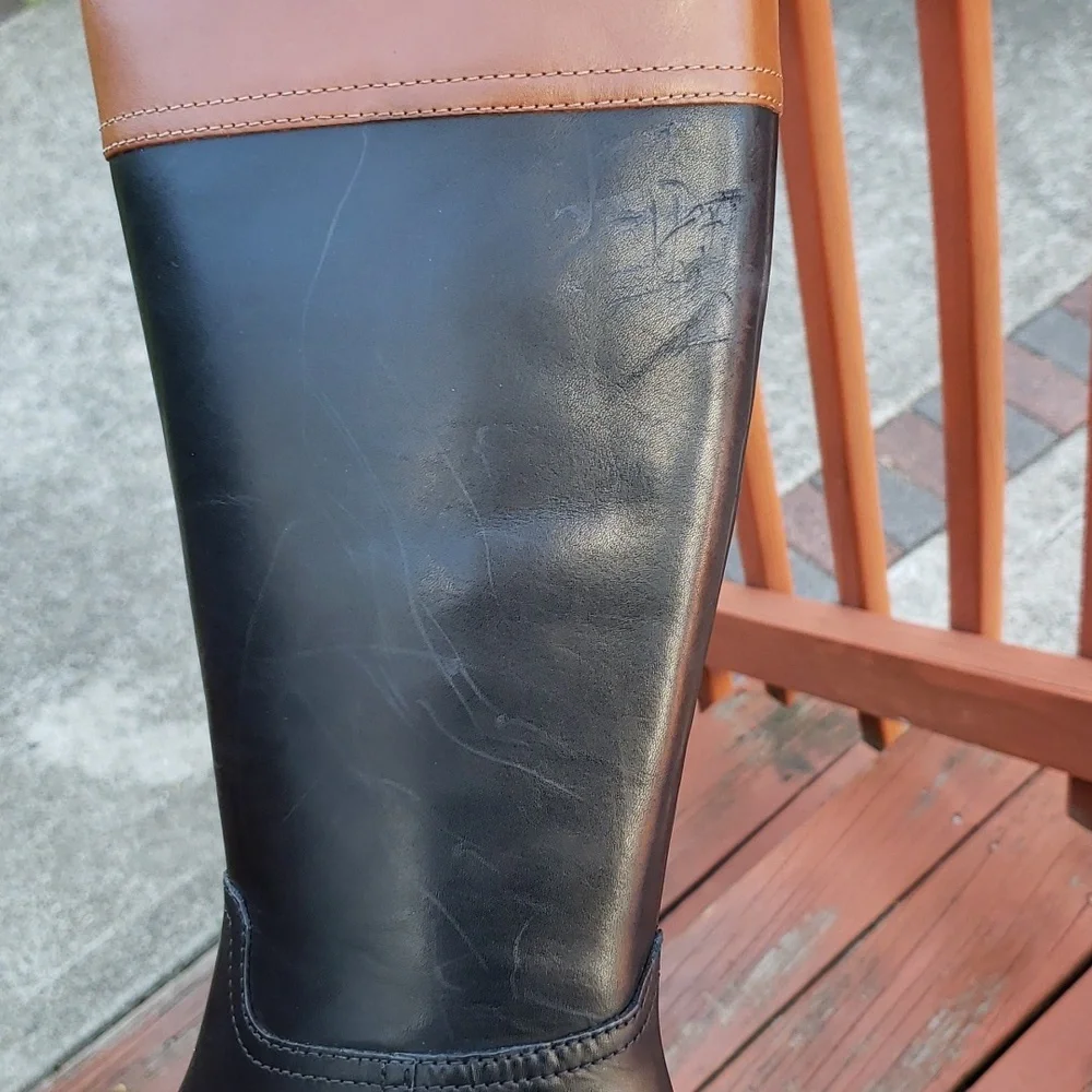NWOT RALPH LAUREN  TONE RIDING POLO TALL BOOTS Women's 7.. Scratches! - Picture 2 of 11